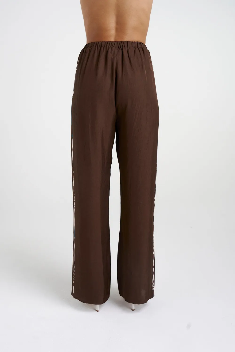 Brown Stripe Daily Personality Straight  Pants
