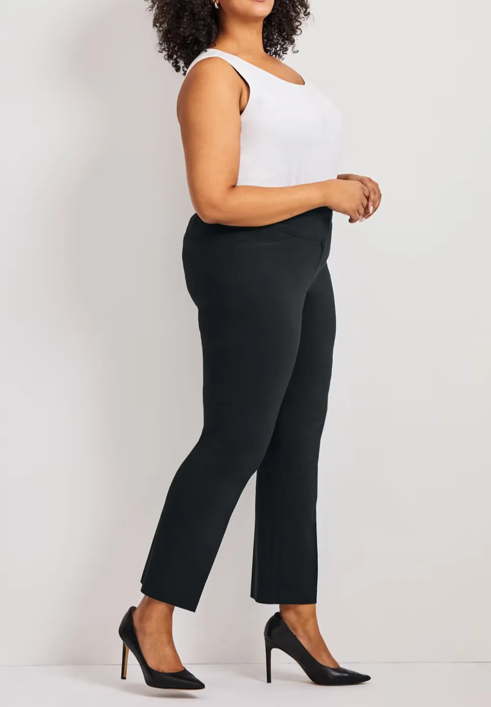 Solid Color Slanted Pocket Pants