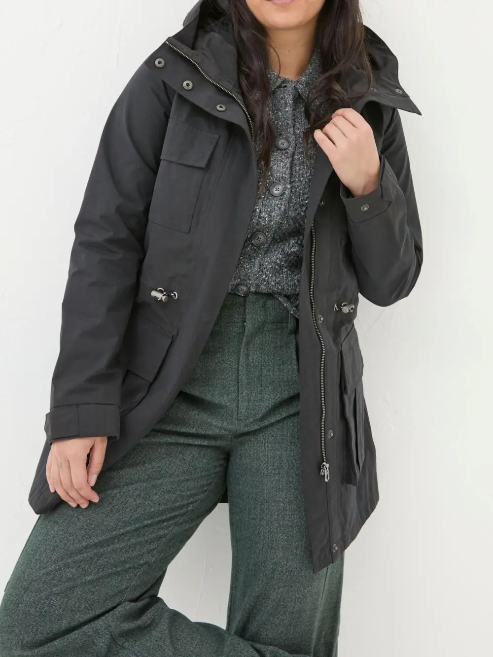 Black Waterproof Outdoor Coat