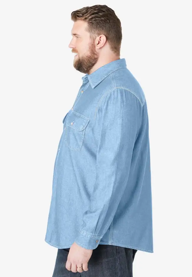 Long Sleeve Denim and Twill Shirt