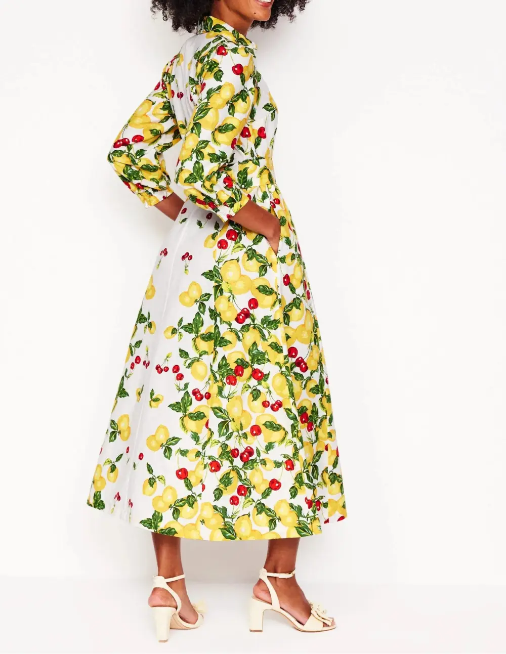 White Lemon - Print Wrap Shirt Dress