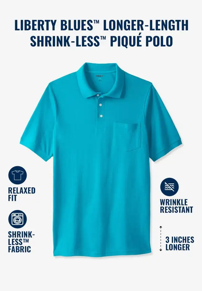 Longer-Length Shrink-Less™ Cotton Polo