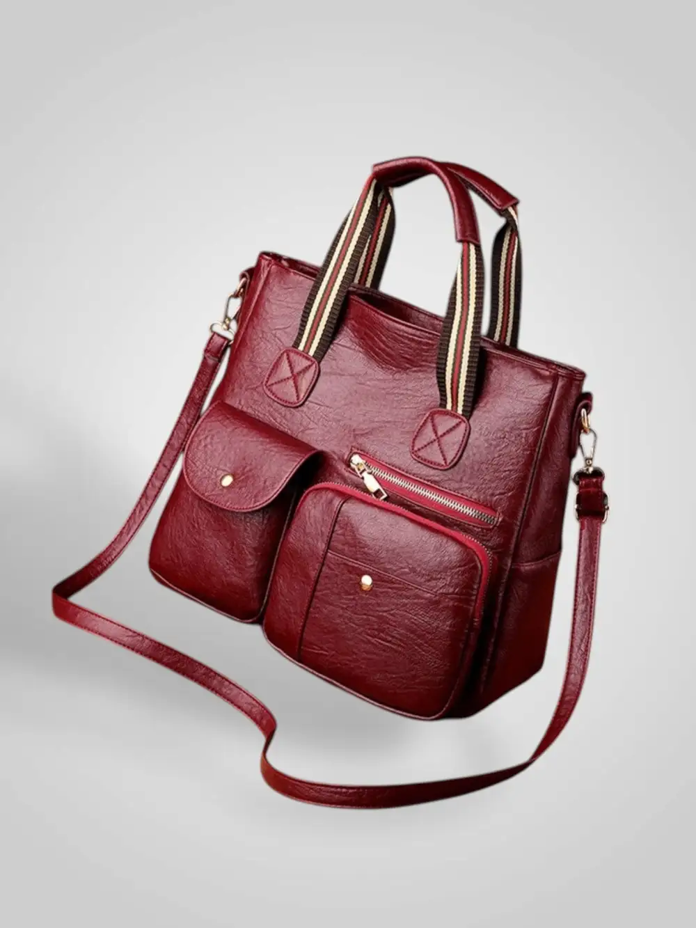 Woven Vegan Leather Handbag