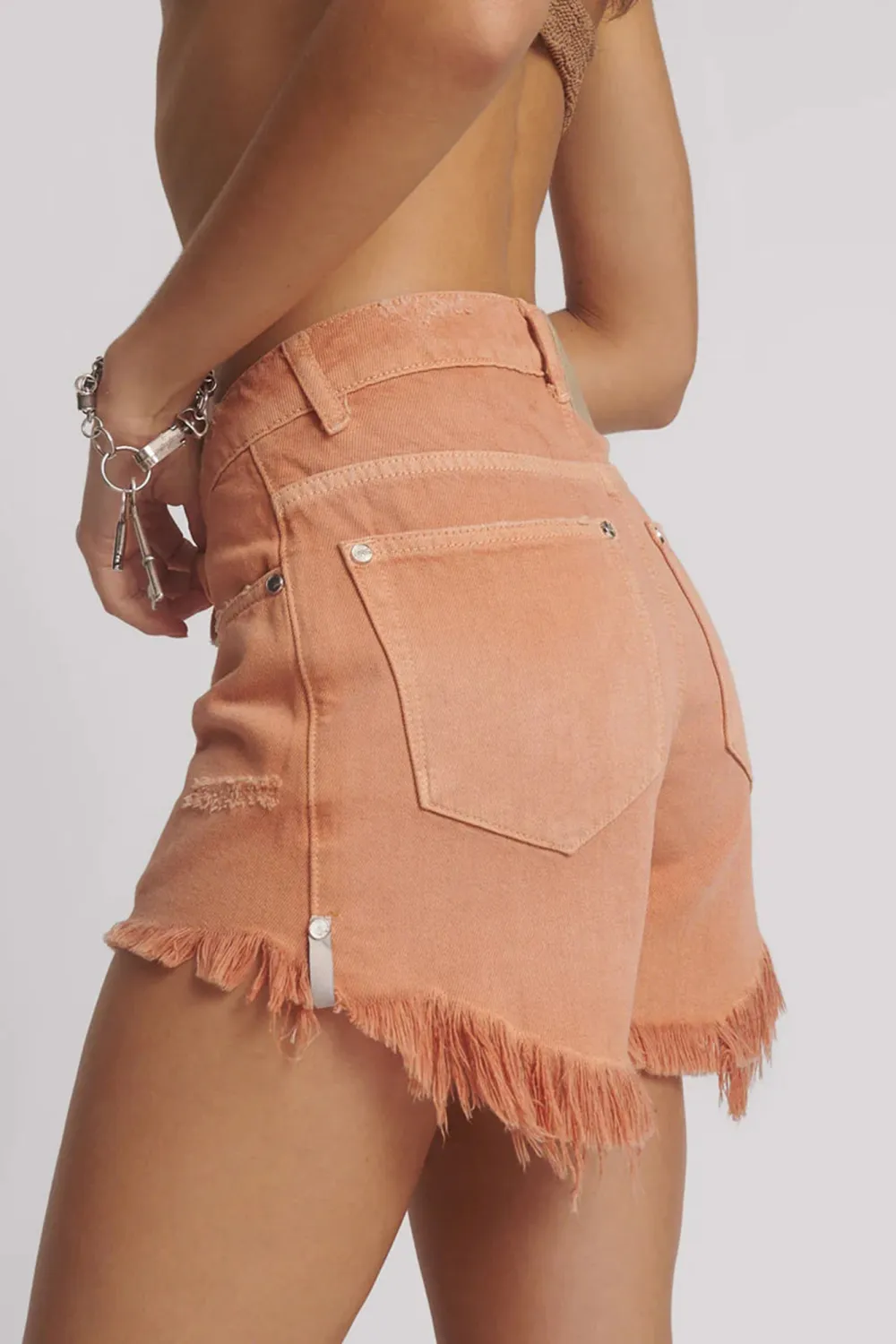 All-Match Daily Wool-Edged Slim-Fit Orange Shorts