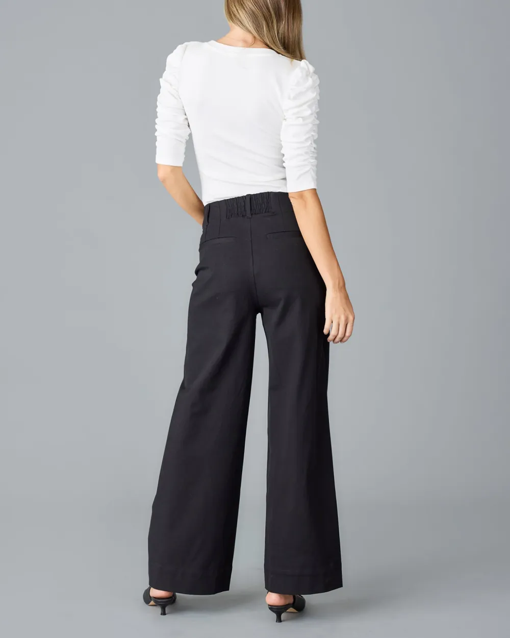 Black High Waisted Wide Leg Trouser