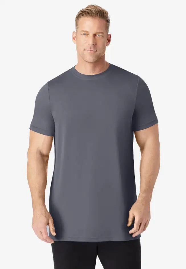No Sweat Longer-Length Short Sleeve Crewneck Tee