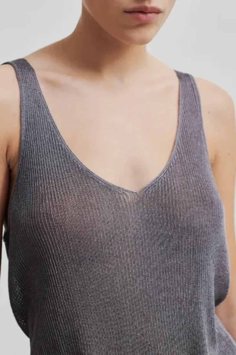 V Neck Knit Casual Sleeveless Tops