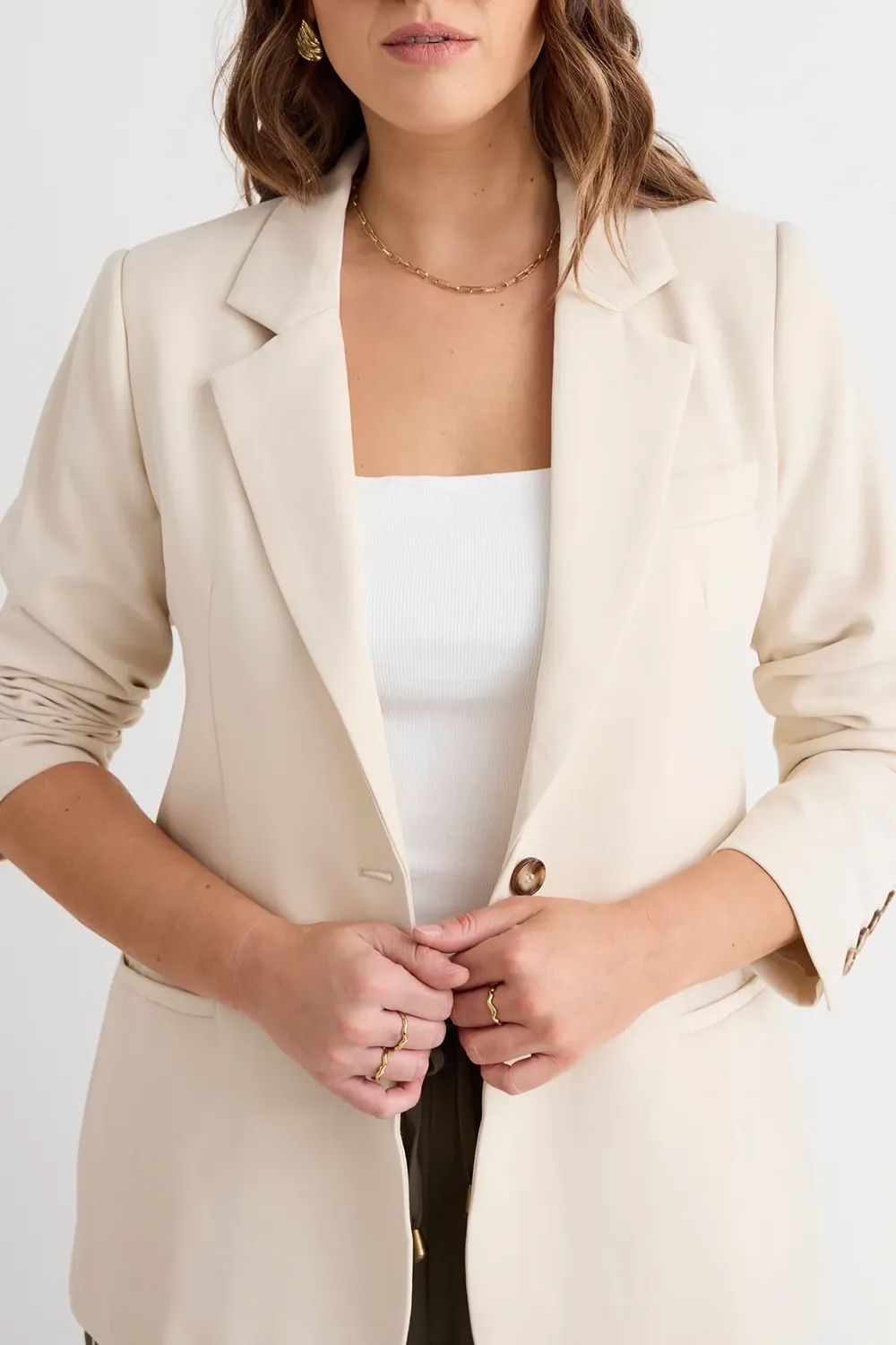 Lapel Single Breasted Blazer