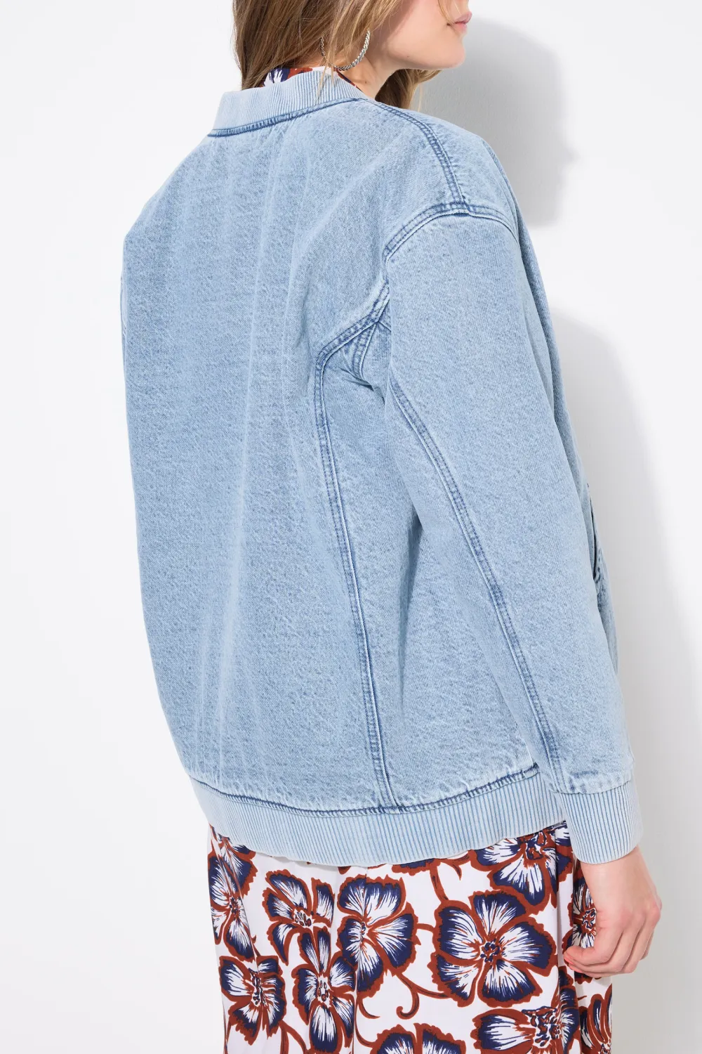 University Collar Light Denim Jacket