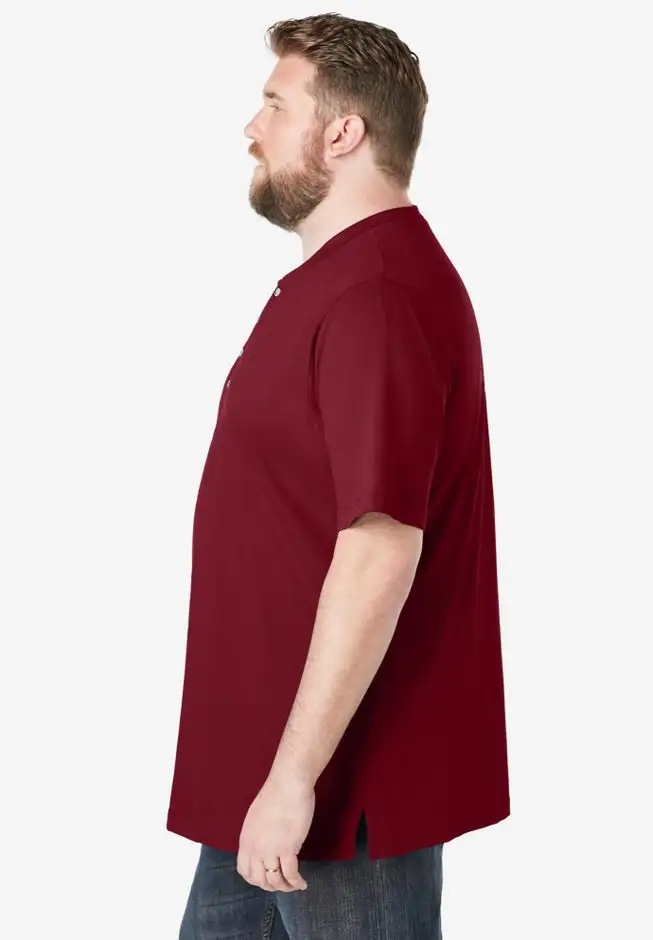 Shrink-Less Lightweight Henley T-Shirt