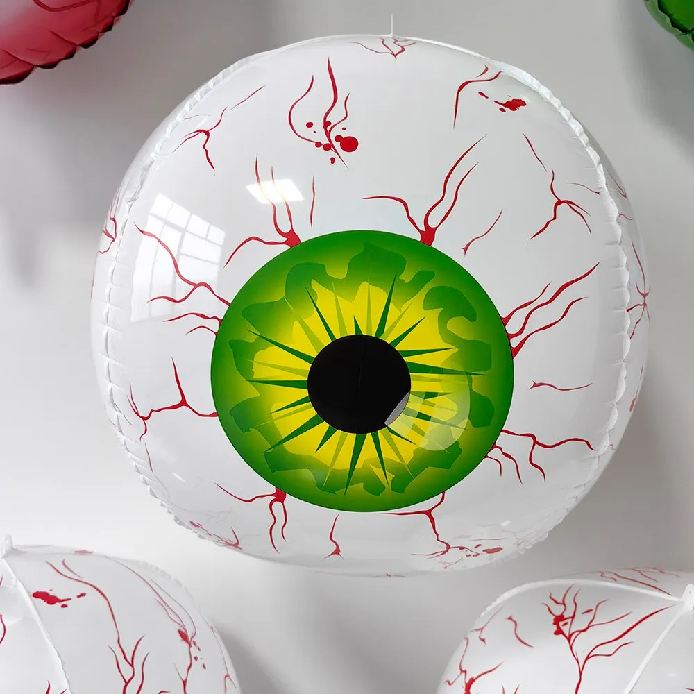 4D 22inch Halloween Foil Inflatable Eyeball Decoration Spooky Halloween Party Supplies Eyeball Balloons Halloween Home Decors