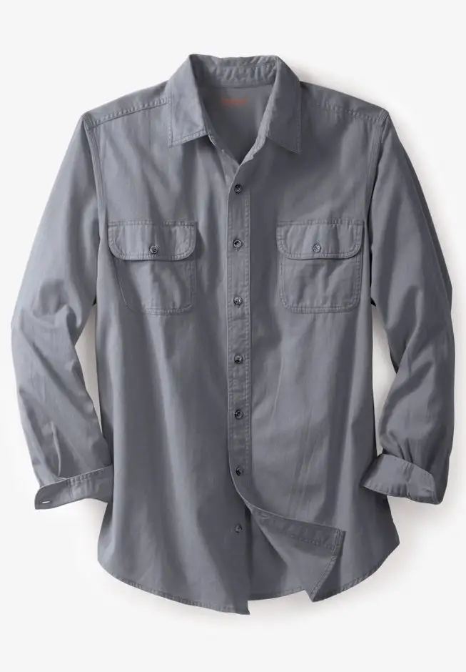 Long Sleeve Denim and Twill Shirt