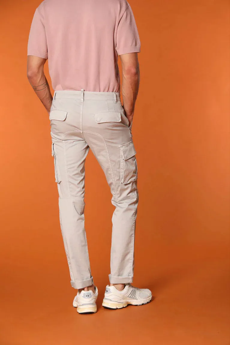 Light Gray Men's Slim Fit Cotton Stretch Overalls