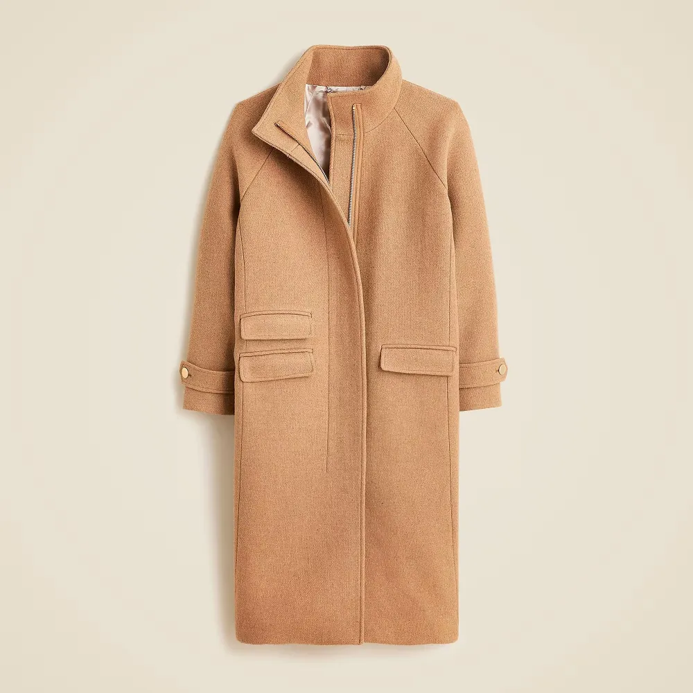 Stadium-Cloth Wool Blend Long Coats