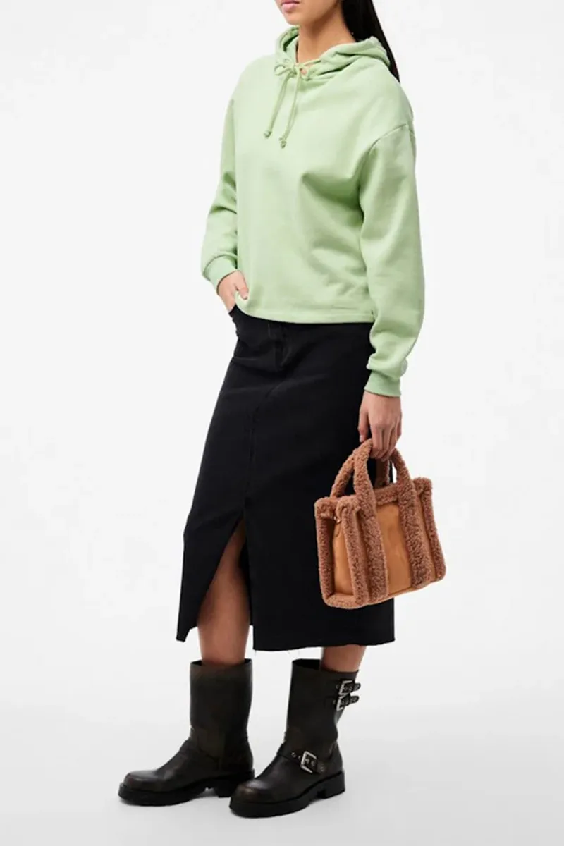 High Waisted Slit Hem Midi Skirts