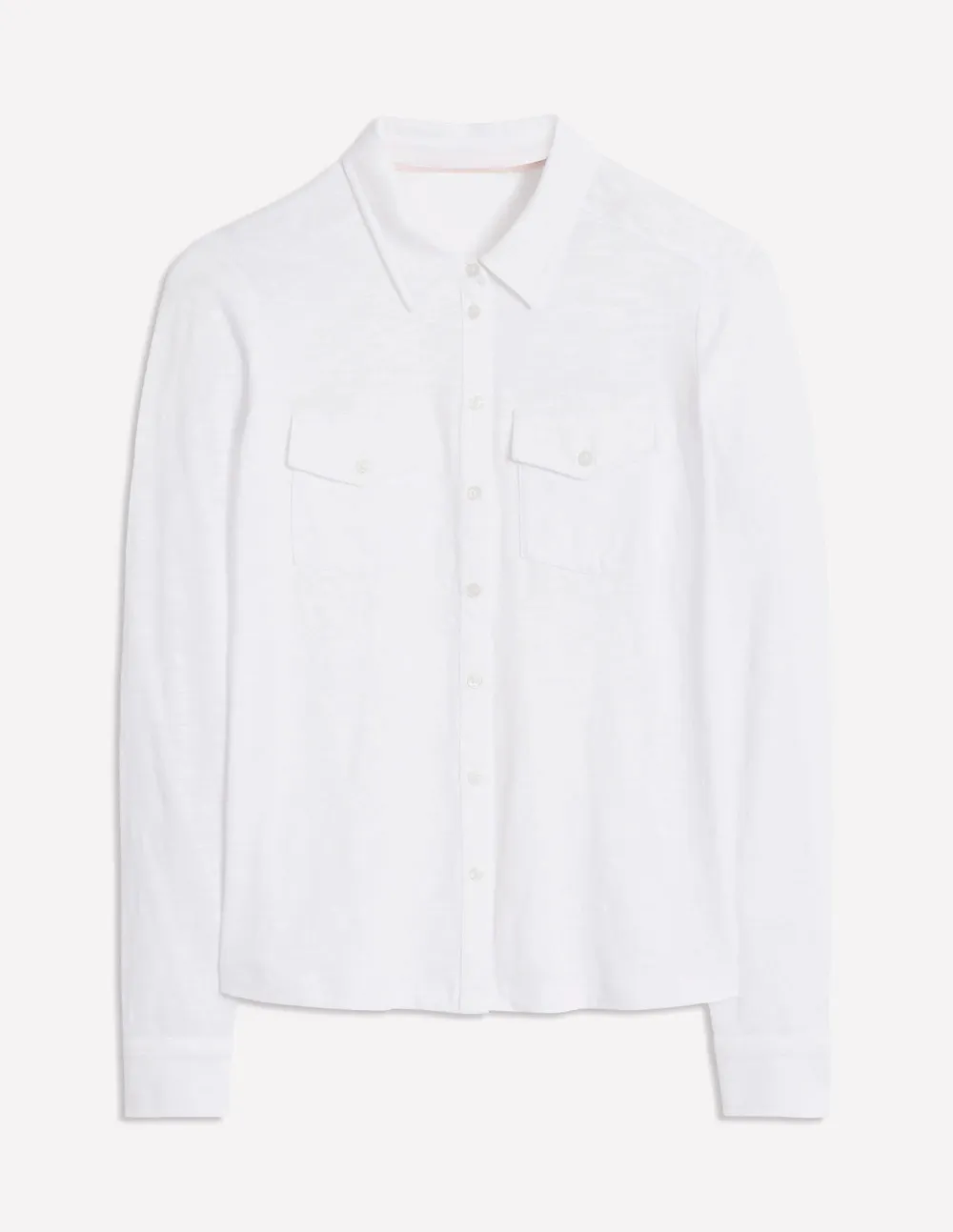 White Cotton Utility - Style Shirt