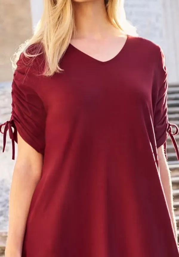 Drawstring Sleeve Dress