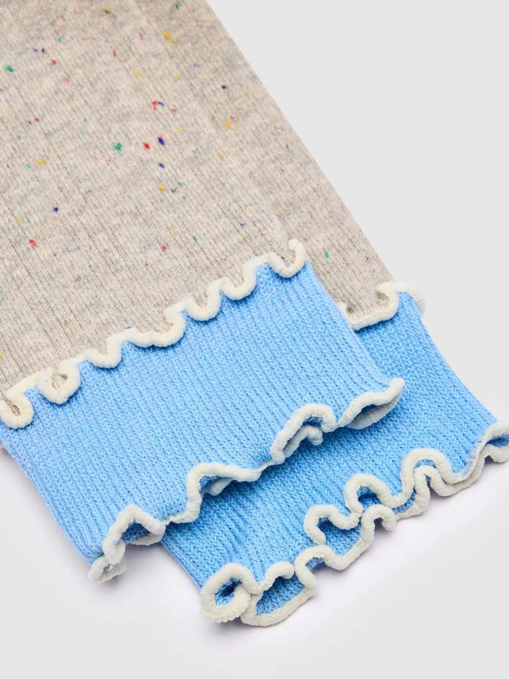 Cute Blue Ruffle Speckle Socks