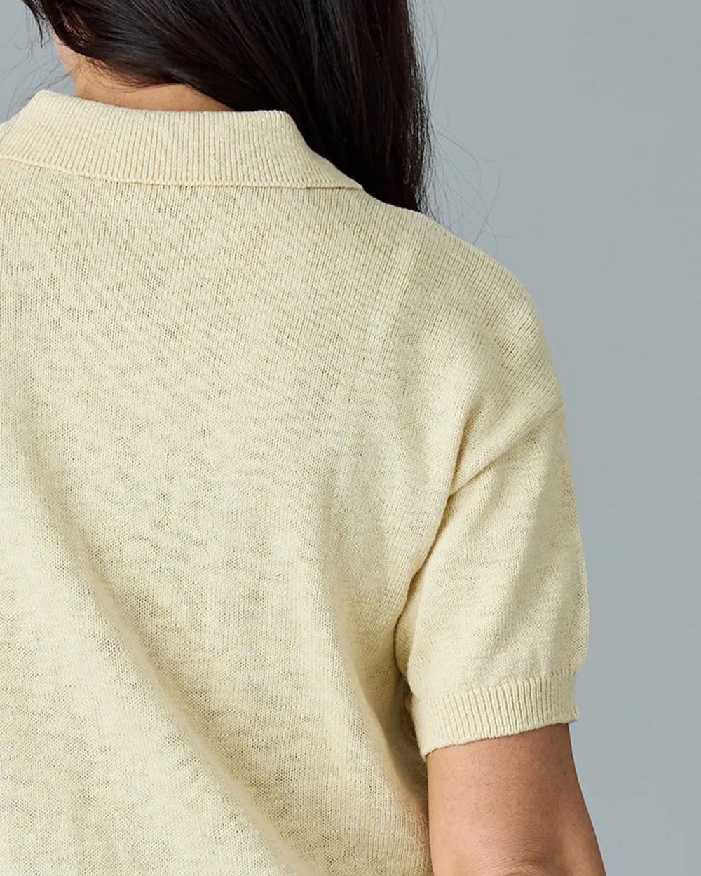 Short Sleeve Knit Button Up Top