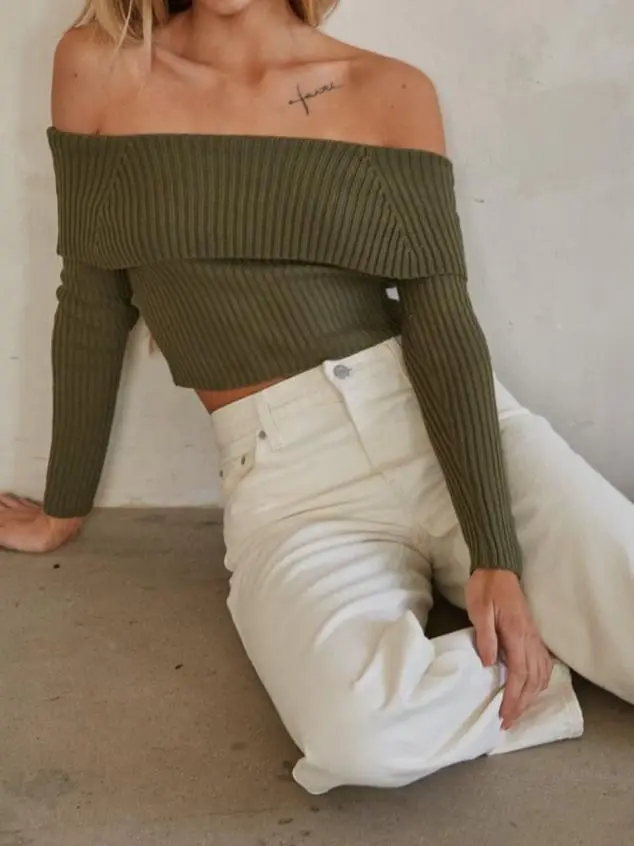 Kara Off the Shoulder Bow Back Sweater