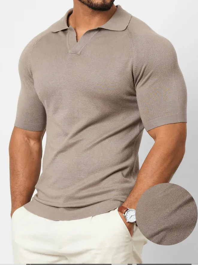 Light Taupe Simple Polo Shirt