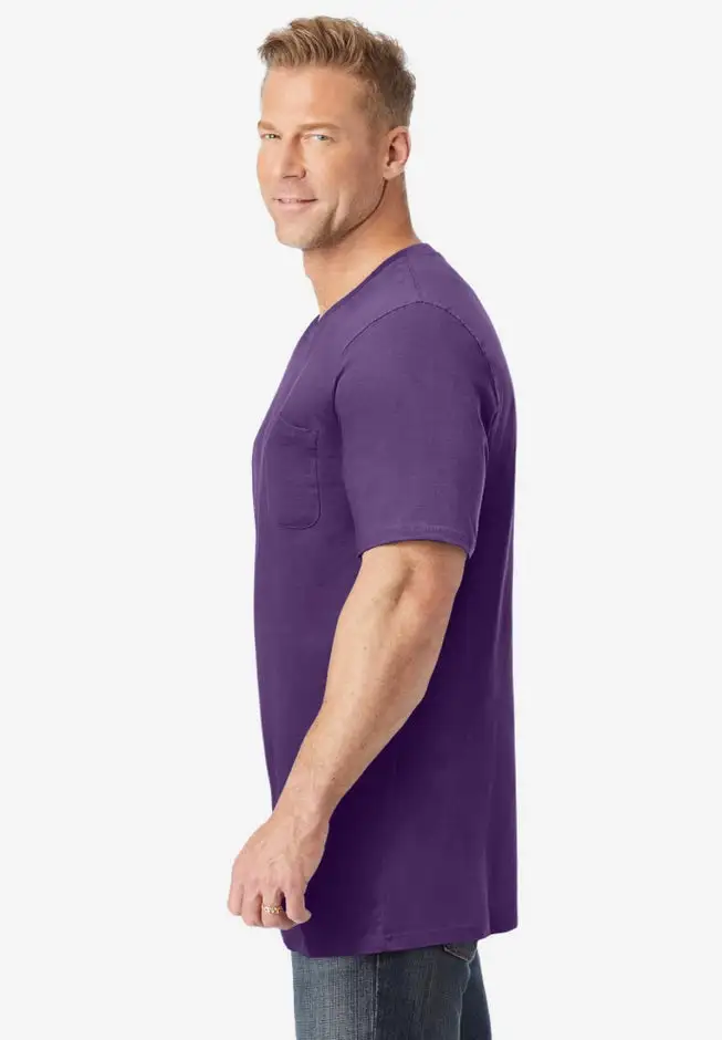Shrink-Less Lightweight Longer-Length V-neck T-shirt