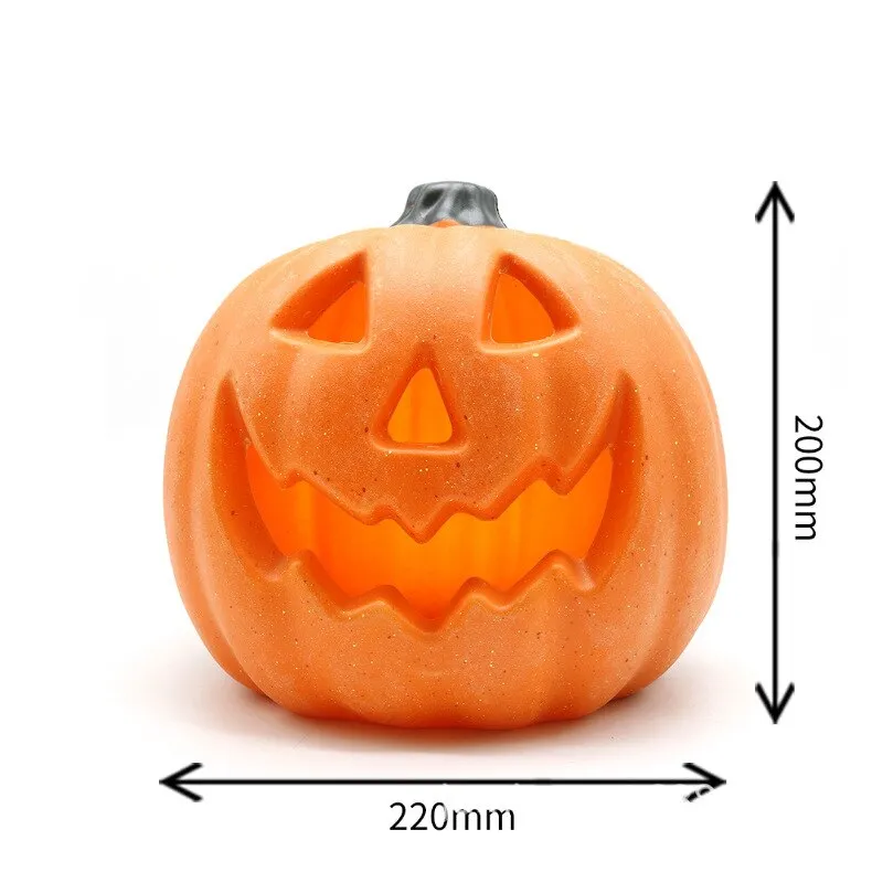 24*20cm Pumpkin Lantern Plastic Halloween Led Pumpkin Lamp Flashing Ghost Lighting Festival Park Indoor Garden Decoration New