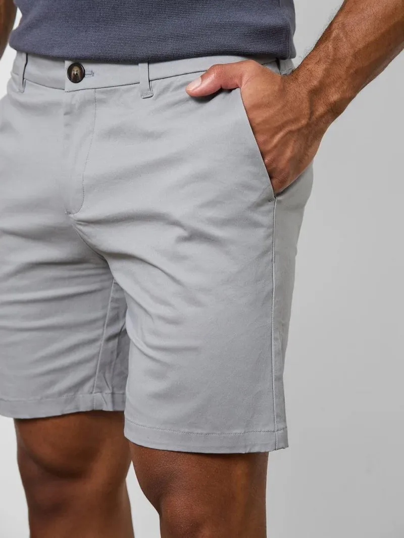 Pale Grey Soft And Comfortable Chino Shorts