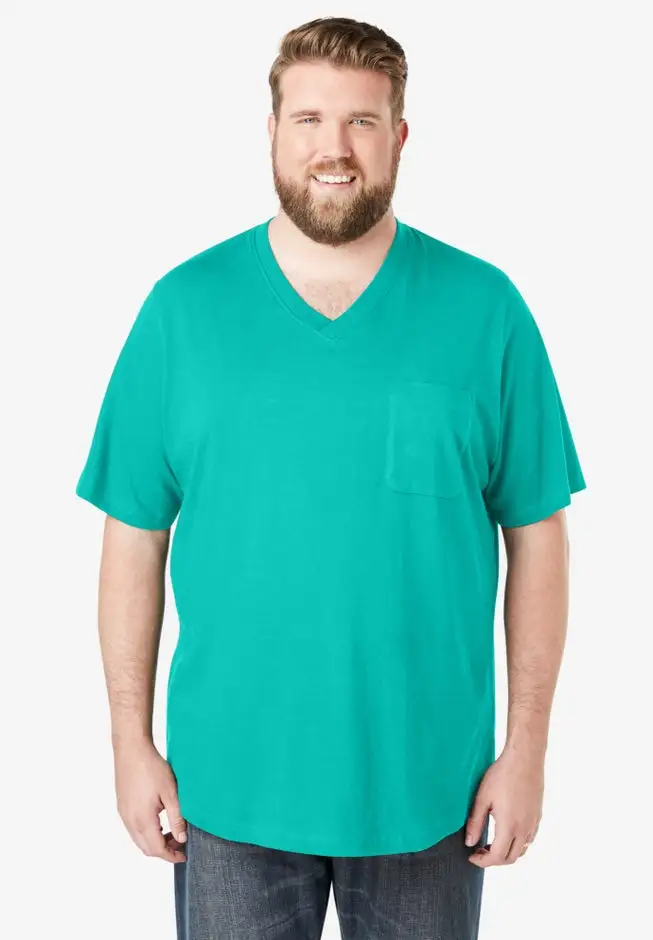 Shrink-Less Lightweight V-Neck Pocket T-Shirt
