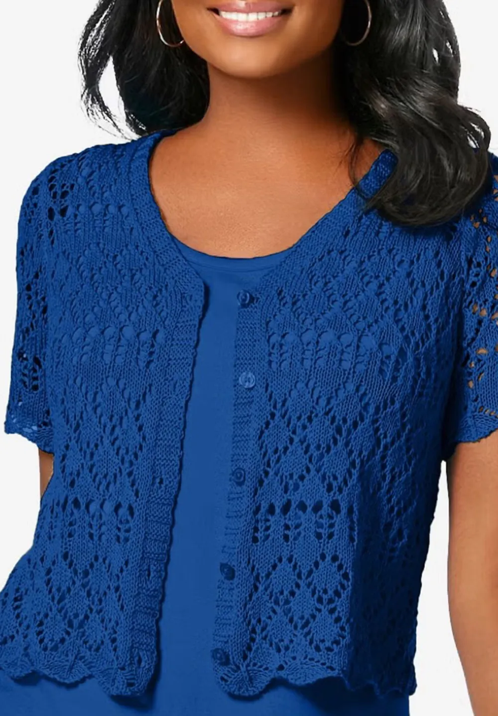 Solid Color Crochet Cardigan