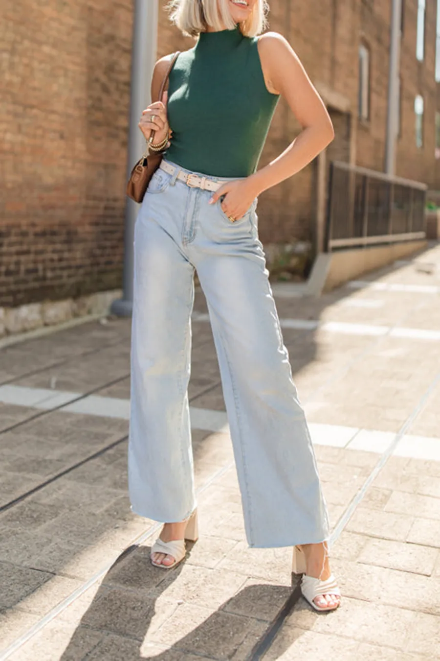 Sleeveless Mock Neck Knit Bodysuit