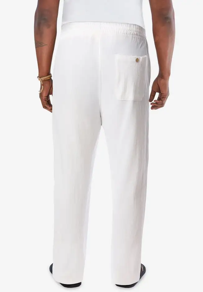 Elastic Waist Gauze Cotton Pants