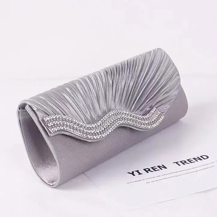 Diamond Evening Bag Crinkle Clutch