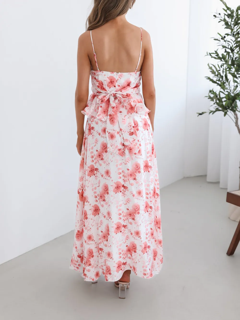 White Floral Casual Style Dress