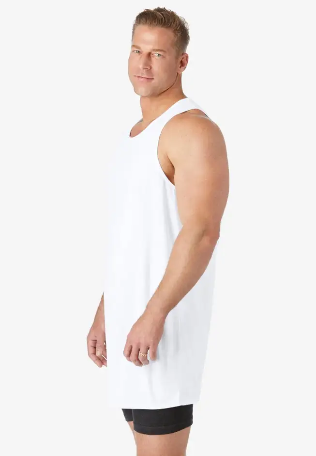 Longer Length Ribbed Cotton Tank