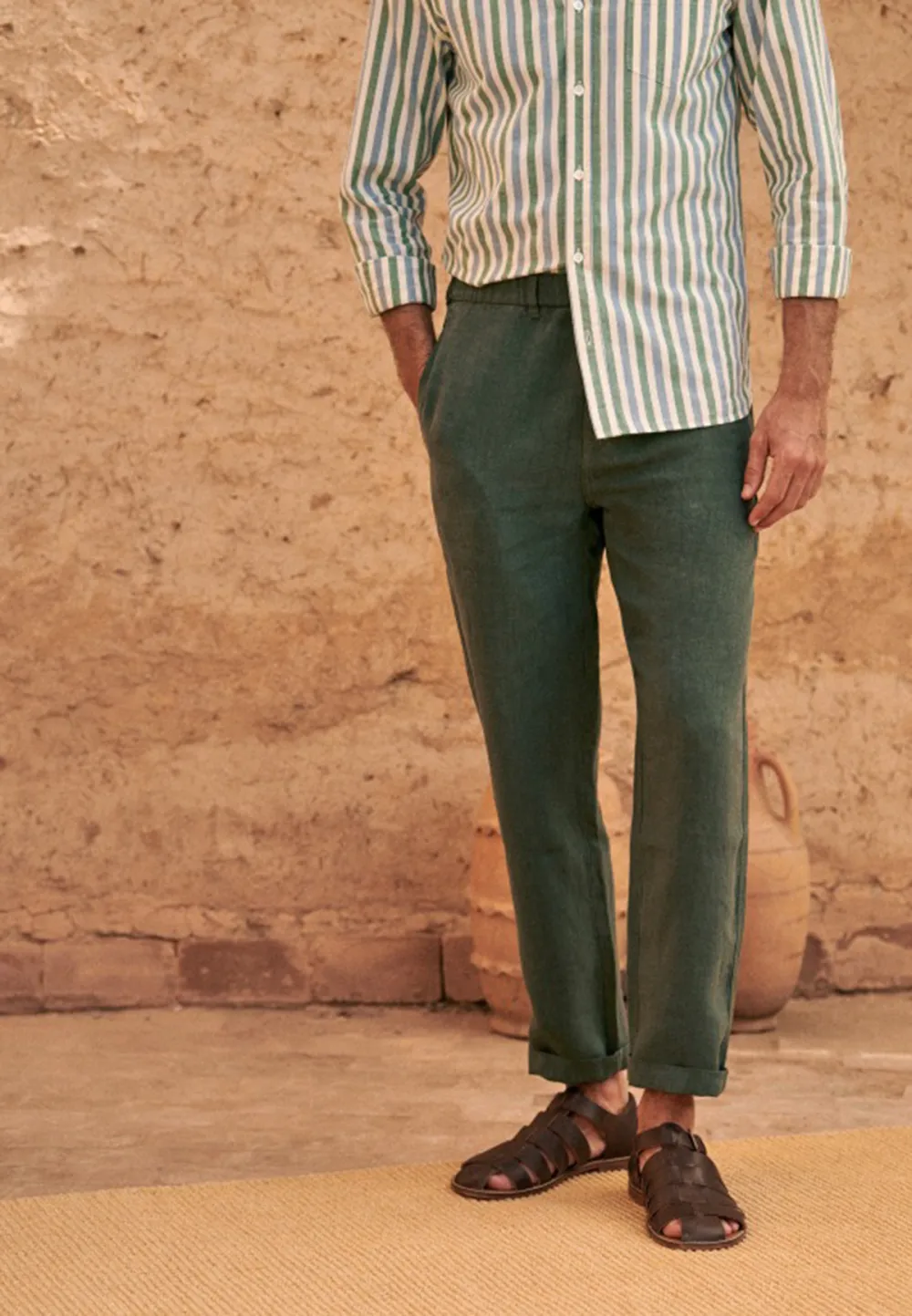 Trousers-Dark Green
