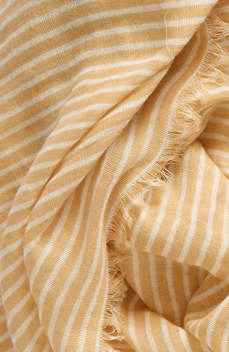 Striped Fringed Lightweight Scarf
