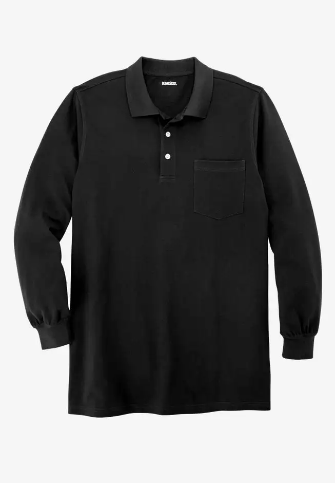 Longer-Length Long Sleeve Shrink-Less™ Cotton Polo