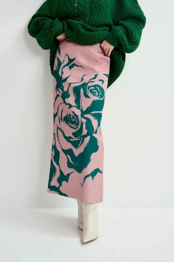 Rose Patterned Long Skirts