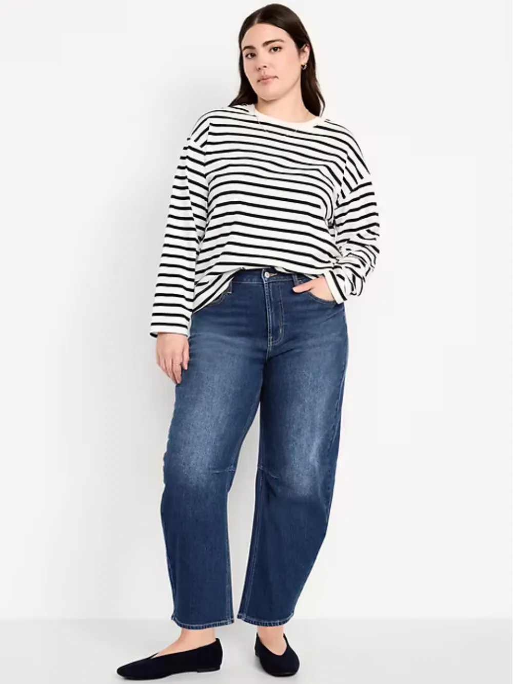 ⚡Last day Promotion🔥 Women's High-Waisted Barrel Ankle Jeans