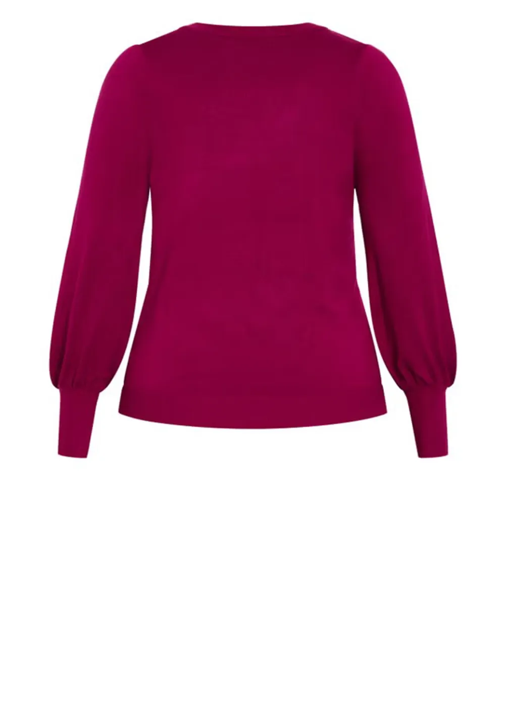 Solid Color Ribbed Cuff Sweater