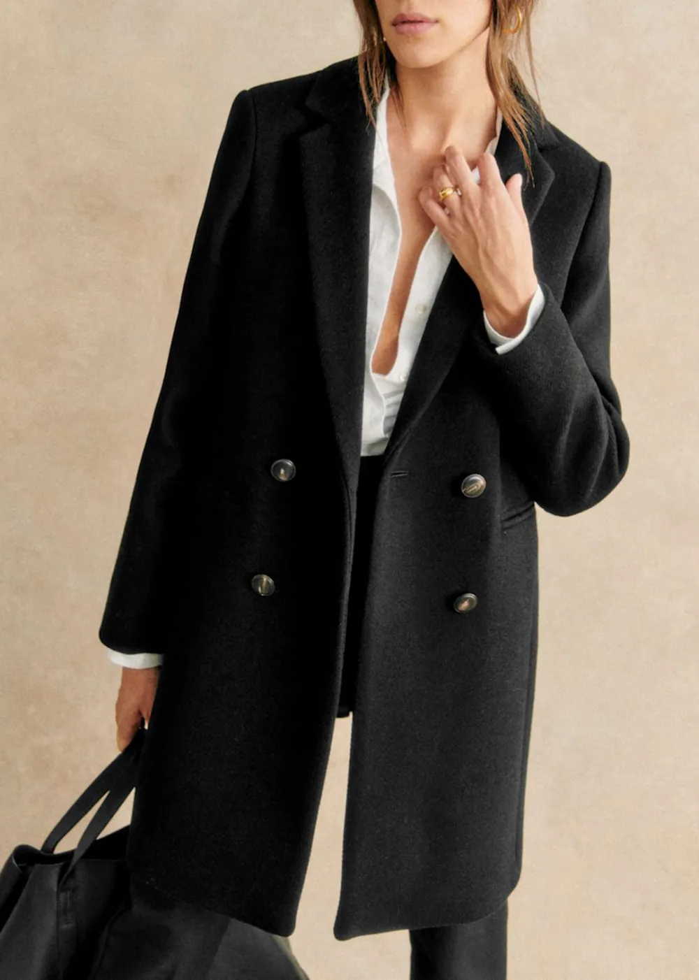 Mid-Length Solid Color Coat