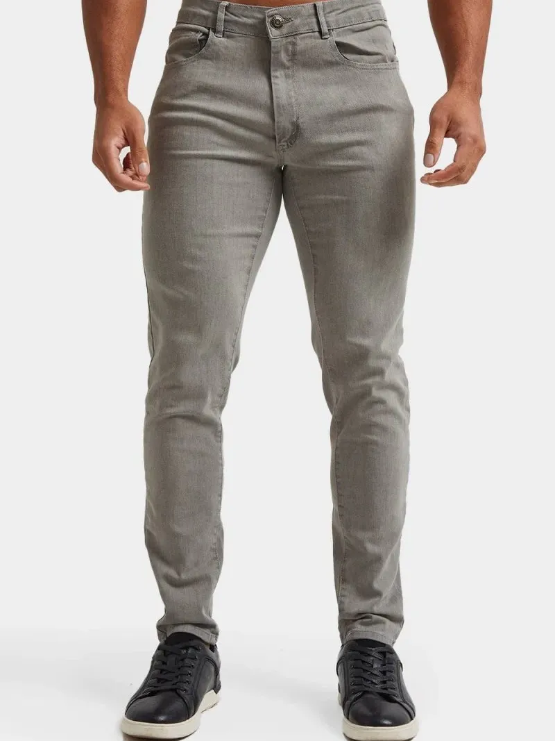 Light Grey Casual Daily Athletic Jeans