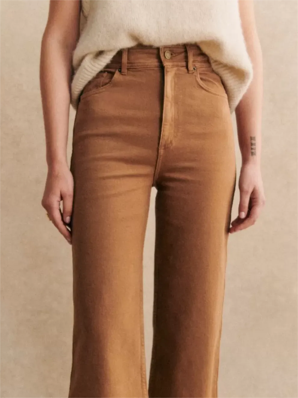 Casual Style Brown Denim