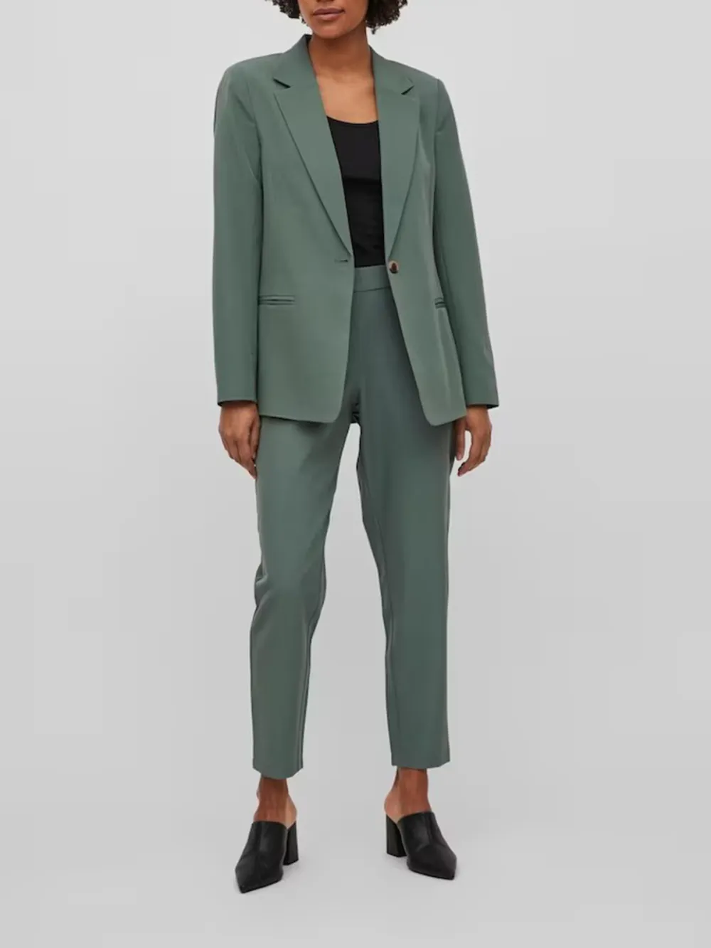 Plain Colored Button Fastening Blazer