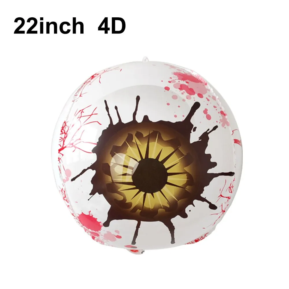 4D 22inch Halloween Foil Inflatable Eyeball Decoration Spooky Halloween Party Supplies Eyeball Balloons Halloween Home Decors