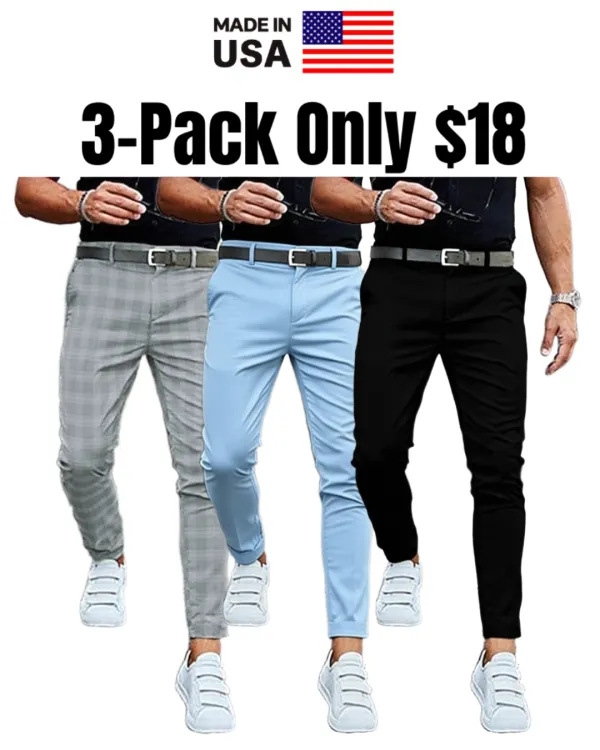 Men's Plaid Chinos Dress Pants