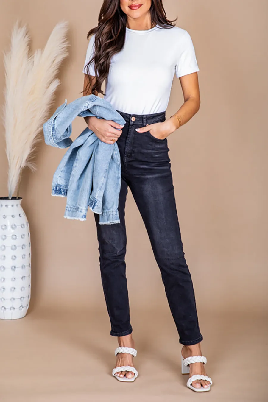 Black Vintage Straight Leg Jeans