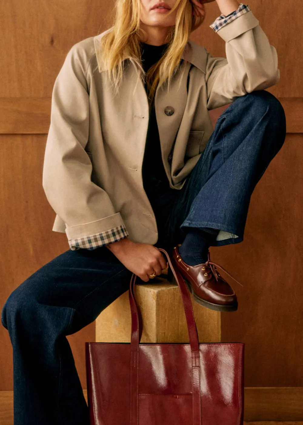 Light Beige Oversize Trench Coat