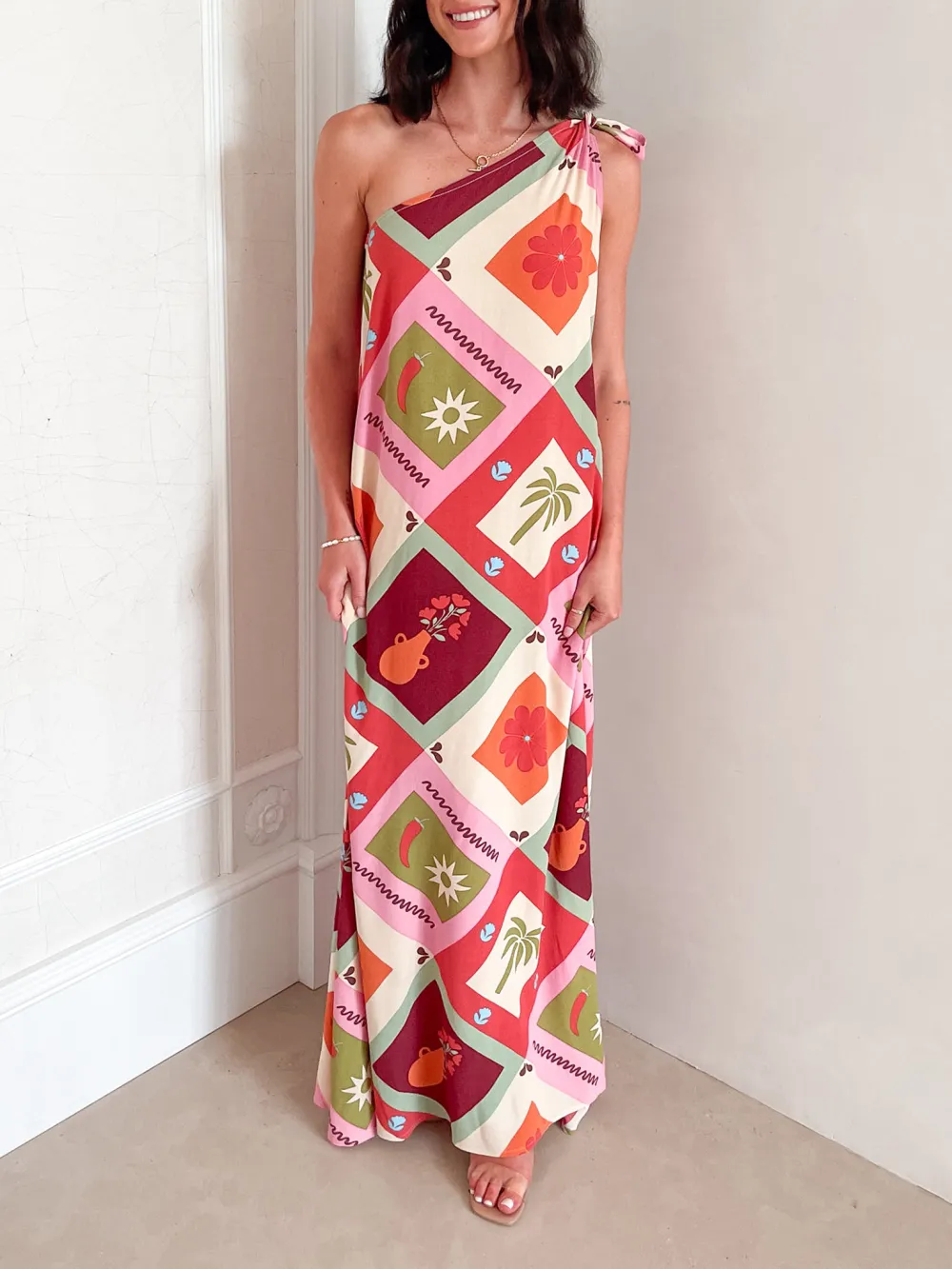 Multi Print Casual Style Dress